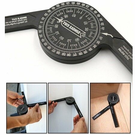 Miter Saw Protractor Scale Angle Finder Ruler Goniometer Degree Measuring Tool