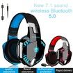 Wired and Wireless Gaming Headset, Surround Sound PC Headset, Head Mounted, Bluetooth Compatible