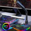Microphone HD Sound Card RGB Back light Game Live Voice Conference Chat Recording Equipment fo PC notebook/Phone EQ Voice Change
