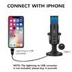 RGB Condenser Microphone Stand Gaming Live Streaming Professional Type-C USB Mic for PC iPhone iPad Android Smartphone