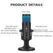 RGB Condenser Microphone Stand Gaming Live Streaming Professional Type-C USB Mic for PC iPhone iPad Android Smartphone