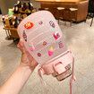 1400ml Cute Water Bottle with Stickers Straw Big Belly Cup Sports Bottle for Water Jug Children Kettle Color PINK with random stickers and accessories