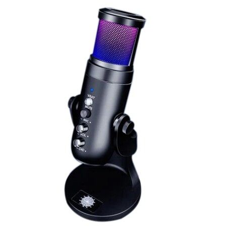 USB Microphone with Rgb Light, Type-C Condenser for Phone, Pc, Laptop, Gaming