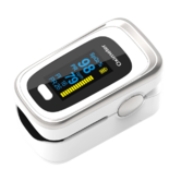 Fingertip Pulse Oximeter Blood Oxygen SpO2 Sports and Aviation RR respiratory rateCol.White Grey