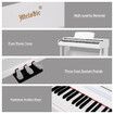 Melodic 88 Key Digital Piano Weighted Keyboard Hammer Action with Sliding Cover White