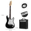 Melodic 39 Inch Electric Guitar with Bonus Amplifier Full Size Black and White