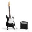 Melodic 39 Inch Electric Guitar with Bonus Amplifier Full Size Black and White