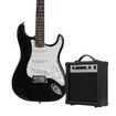 Melodic 39 Inch Electric Guitar with Bonus Amplifier Full Size Black and White