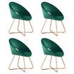 Luxsuite Dining Chair Velvet Lounge Armchair Single Sofa Accent Modern Furniture Green 4pcs