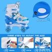 SizeS Kids Roller Skates Adjustable 4 Sizes 4 Light Up Wheels For Size26-33 Col.Blue