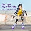 SizeS Kids Roller Skates Adjustable 4 Sizes 4 Light Up Wheels For Size26-33 Col.Purple