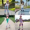 SizeM Kids Teens Roller Skates Adjustable 4 Sizes 4 Light Up Wheels For Size33-37 Col.Pink