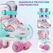 SizeM Kids Teens Roller Skates Adjustable 4 Sizes 4 Light Up Wheels For Size33-37 Col.Pink