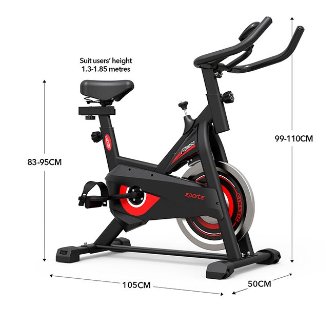 GENKI Fitness Spin Bike Indoor Cycling Home Exercise Adjustable Belt