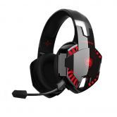 Wired and Wireless Gaming Headset, Surround Sound PC Headset, Head Mounted, Bluetooth Compatible(Black Red)