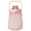 1400ml Cute Water Bottle with Stickers Straw Big Belly Cup Sports Bottle for Water Jug Children Kettle Color PINK with random stickers and accessories