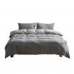 Cosy Club Washed Cotton Quilt Set Grey Double
