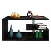 G Shaped Coffee Table 3 Shelf Sofa Side Storage Unit Furniture Black High Gloss