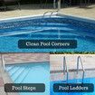 Pro Pool Step & Corner Vacuum Brush Best for Above Ground & Inground Swimming Pools, Spas & Hot Tubs, Fine Bristles, 1-1/2 Hose & 1-1/4 Pole Connection, Tackles Hard to Reach Places