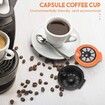 Reusable Coffee Capsule Pods Cups, Reusable Coffee Filter Machine with Coffee Spoon, Brush (60ML)