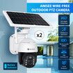 PTZ Security Camera CCTV Solar Wifi 2.0MP Home Spycam Surveillance System Outdoor Waterproof with Battery x2