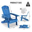 Neader Occasional Adirondack Chair Reclining Folding Outdoor Lounging Furniture Blue x2