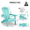 Neader Reclining Chair Adirondack Occasional Foldable Outdoor Lounging Furniture Green x2