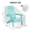 Neader Reclining Chair Adirondack Occasional Foldable Outdoor Lounging Furniture Green x4