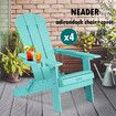 Neader Reclining Chair Adirondack Occasional Foldable Outdoor Lounging Furniture Green x4