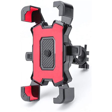 Mobile phone holder for bicycle and scooter handlebars Red