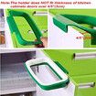 Hanging garbage bag holder for kitchen cabinet, green