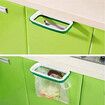 Hanging garbage bag holder for kitchen cabinet, green