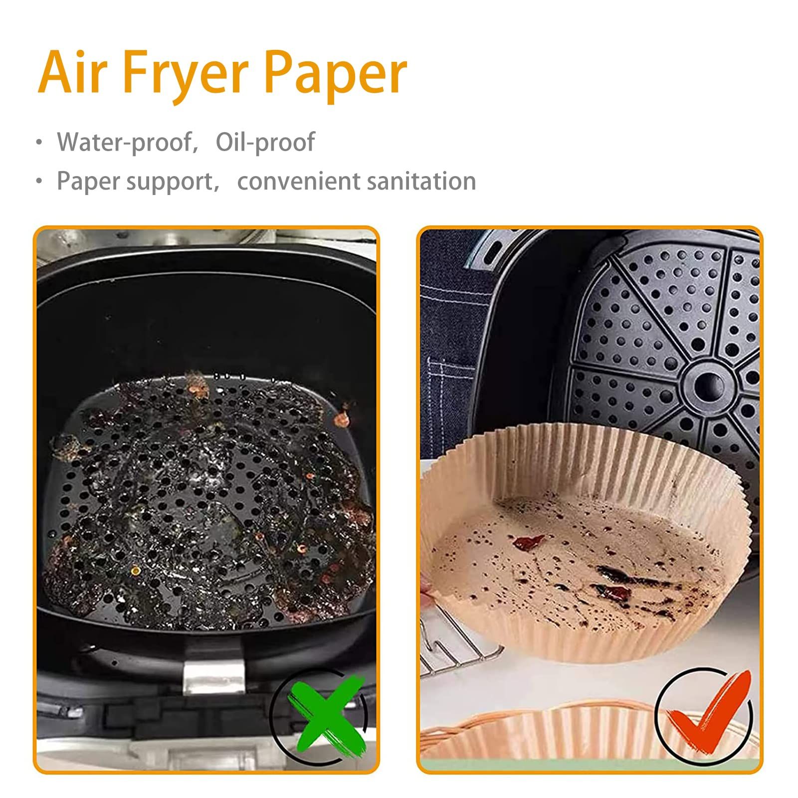 100pcs 20x4.5cm Air Fryer Disposable Paper Liner NonStick Air Fryer