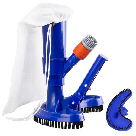 Portable Pool Vacuums Mini Jet Underwater Cleaner with Brush, Mesh Bag for Cleaning Small Swimming Pool, Spa, Fountain