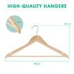 20 Pcs Wooden Clothes Hangers Portable Coat Pants Laundry Closet Hanging Racks Nature Colour