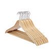 20 Pcs Wooden Clothes Hangers Portable Coat Pants Laundry Closet Hanging Racks Nature Colour