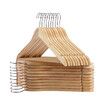 20 Pcs Wooden Clothes Hangers Portable Coat Pants Laundry Closet Hanging Racks Nature Colour