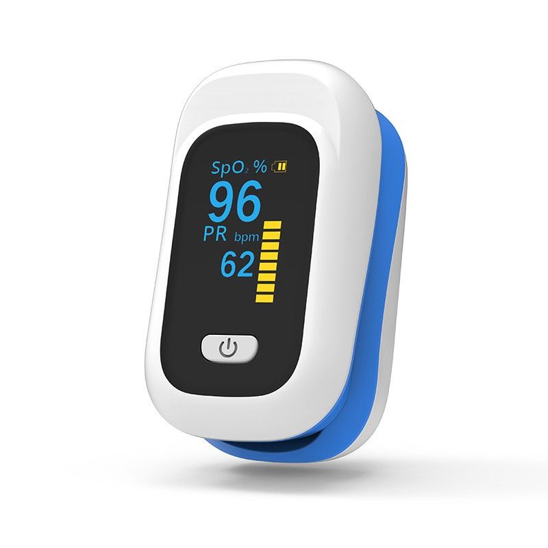 Fingertip Pulse Oximeter Blood Oxygen Saturation and Pulse Rate Monitor Col.Blue