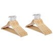 40 Pcs Wooden Clothes Hangers Portable Coat Pants Laundry Closet Hanging Racks Nature Colour