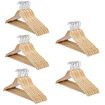 100 Pcs Wooden Clothes Hangers Portable Coat Pants Laundry Closet Hanging Racks Nature Colour