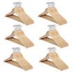 120 Pcs Wooden Clothes Hangers Portable Coat Pants Laundry Closet Hanging Racks Nature Colour