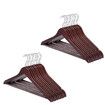 40 Pcs Wood Clothes Hangers Coat Pants Portable Laundry Closet Hanging Racks Mahogany