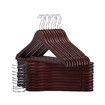 40 Pcs Wood Clothes Hangers Coat Pants Portable Laundry Closet Hanging Racks Mahogany