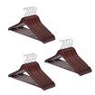 60 Pcs Wood Clothes Hangers Coat Pants Portable Laundry Closet Hanging Racks Mahogany