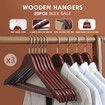 60 Pcs Wood Clothes Hangers Coat Pants Portable Laundry Closet Hanging Racks Mahogany