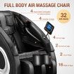 HOMASA Massage Chair Full Body Electric Massager Zero Gravity Recliner with Touch Control Bluetooth Speaker Black