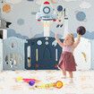 Kidbot 20 Panels Baby Safety Playpen Interactive Fence Gate Yard Foldable Airship Design