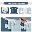 Kidbot 16 Panels Baby Safety Playpen Interactive Fence Gate Yard Foldable Airship Design