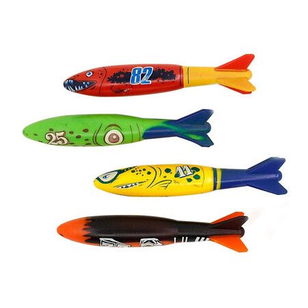 Pool Toy, Shark Torpedo Sharks Underwater Swimming Toy, Pack of 4