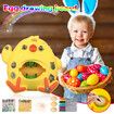 Egg Painting Machine, Easter Egg Decorating Turner Tool, Cute Chicken with 3 Eggs Sticker Set, 8 Quick Dry Marker Pens for Kids Educational Craft Kit Toy Party